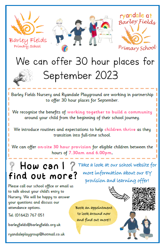 School Admissions - Nursery - Barley Fields Primary School